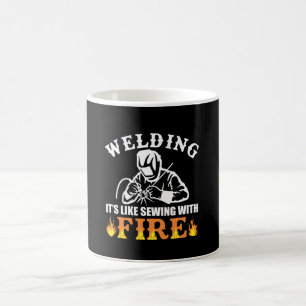 Es schweißend, mögen Sie mit Feuer-Schweißen n Kaffeetasse