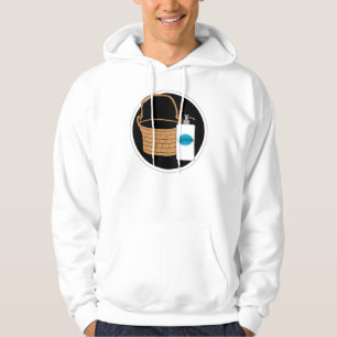 Es setzte die Lotion in den Korb ein Hoodie