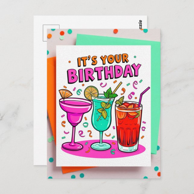 Es sind Ihre Geburtstagskarten Postkarte (Vorne/Hinten)