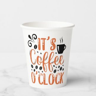 Es sind Kaffee-O'uhr-Papiertücher Pappbecher