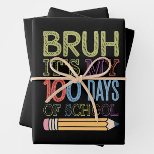 Es sind meine 100 Schultage Lustiger 100. Tag  Geschenkpapier Set