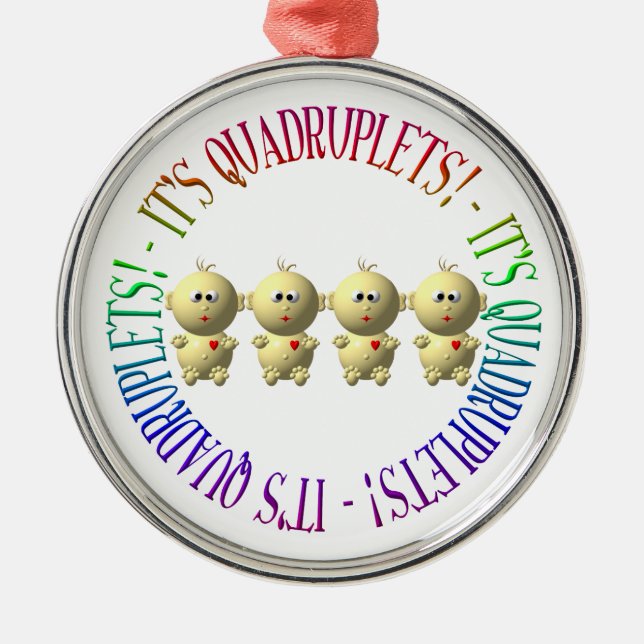 Es sind Vierlinge! Ornament Aus Metall (Vorne)