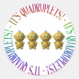 Es sind Vierlinge! Runder Aufkleber
