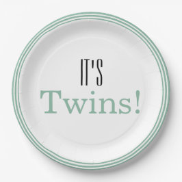 Es sind Zwillinge! Green Baby Dusche Party Paper T Pappteller