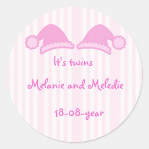 Es sind Zwillinge, niedliche Kappen Runder Aufkleber