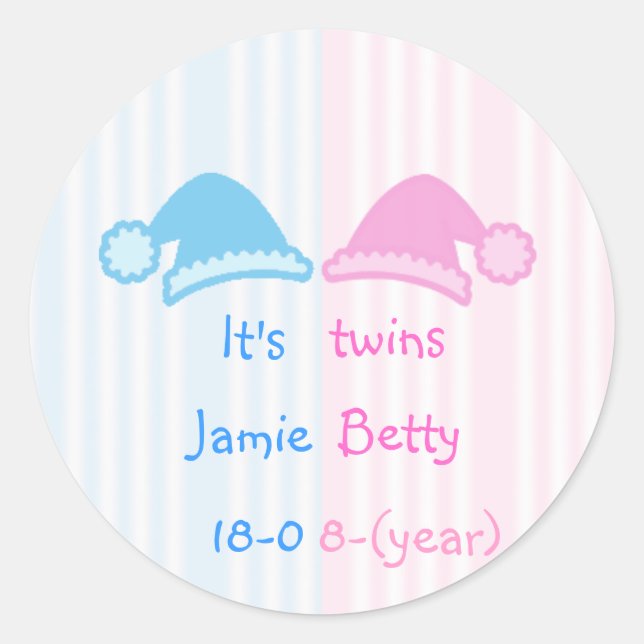 Es sind Zwillinge Runder Aufkleber (Vorderseite)