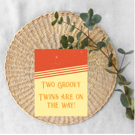 Es sind Zwillinge! Zwei Groovy Pregnancy Ankündigu Einladung