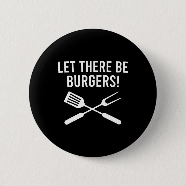 Es soll Burger geben! Gabel und Spatel Lustiger Gr Button (Vorderseite)