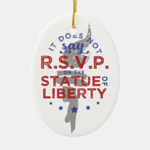 Es steht nicht RSVP auf der Freiheitsstatue Keramik Ornament