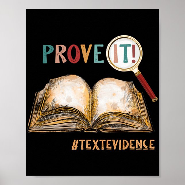 Es Text Evidence Funny Test Day Geschenke für Lehr Poster (Vorne)