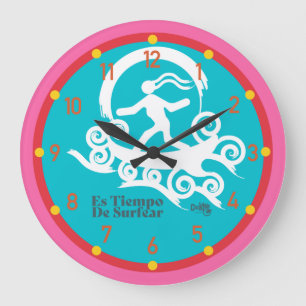Es TIEMPO DE SURFEAR, CALIFORNIA 1778 ESPAÑOL Große Wanduhr