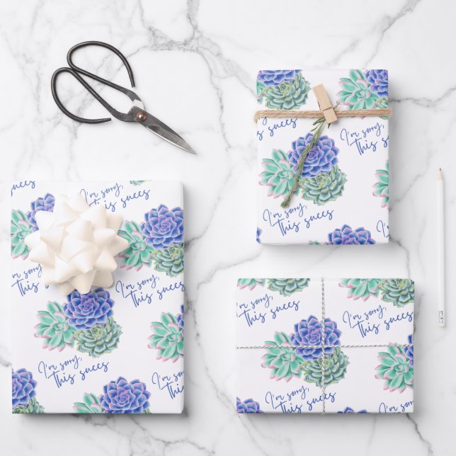 Es tut mir leid, dass diese Papierblätter erfolgre Geschenkpapier Set (Vorderseite)