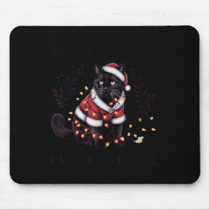 Es tut mir leid, dass Santa I Feral Black Cat Chri Mousepad