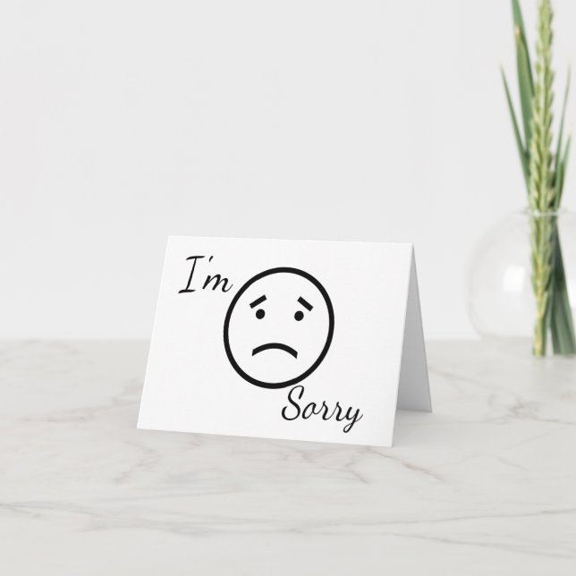 Es tut mir leid ... Geburtskarte Dankeskarte (Vorderseite)