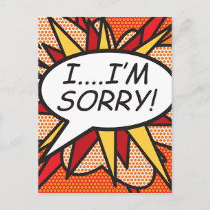 ES TUT MIR LEID Lustige Retro-Comic- Pop-Art Postkarte