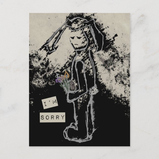 Es tut mir leid sinibunny postkarte (Vorderseite)