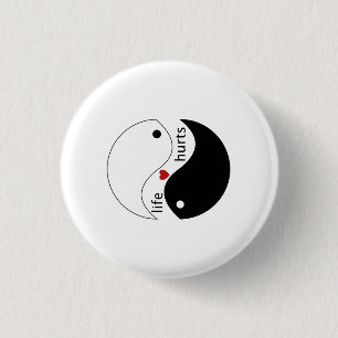 Es tut weh, wenn Sie Liebe, Yin Yang, Life Slogan Button