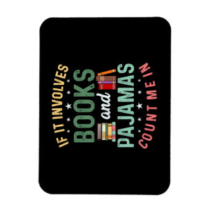 ES UMFASST BÜCHER & PAJAMAS MICH IM Funny Read Magnet