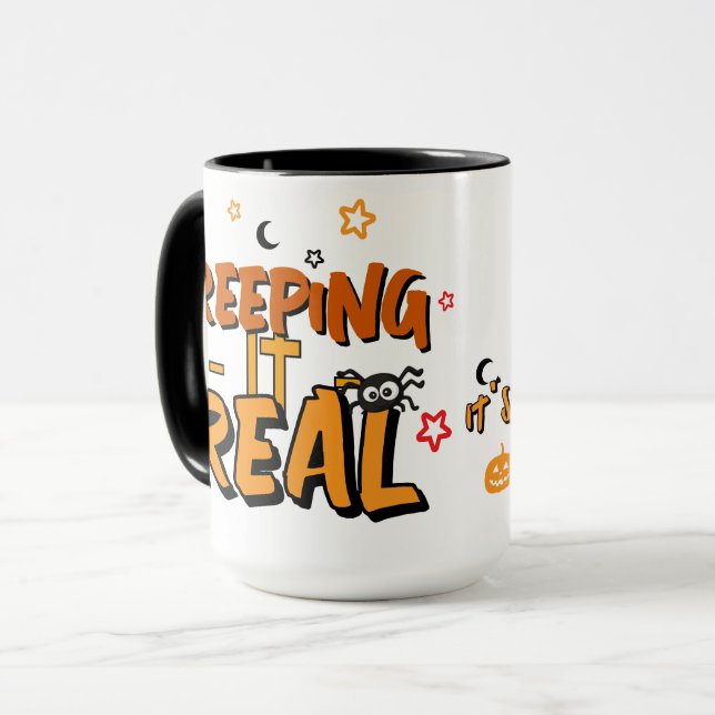 Es wahnsinnig lustige Halloween Stars präsent Tasse (Vorderseite Links)