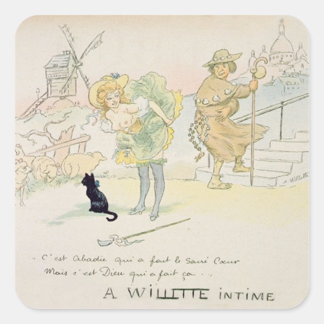 "Es war Abadie, der den Sacre-Coeur gemacht hat, a Quadratischer Aufkleber (Vorderseite)