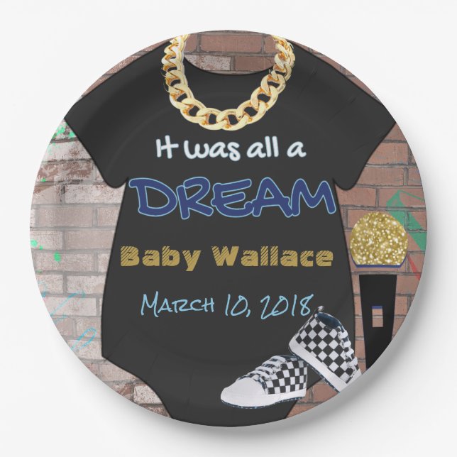 Es war alle ein Dream| Neunzigerjahre angesagtes Pappteller (Vorderseite)