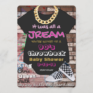 Es war alles ein Jream  90er Hip Hop Pink & Gold Einladung