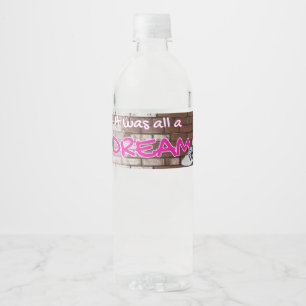 Es war alles Traum 90er rosa Hip Hop-Rücken Wasserflaschenetikett