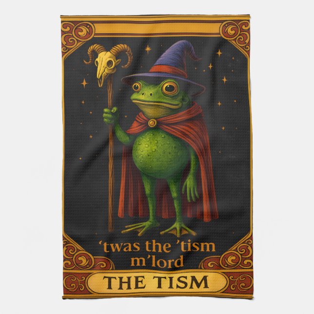 Es war der 'Tismus M'Lord Frosch Meme Autismus-Bew Geschirrtuch (Vertikal)