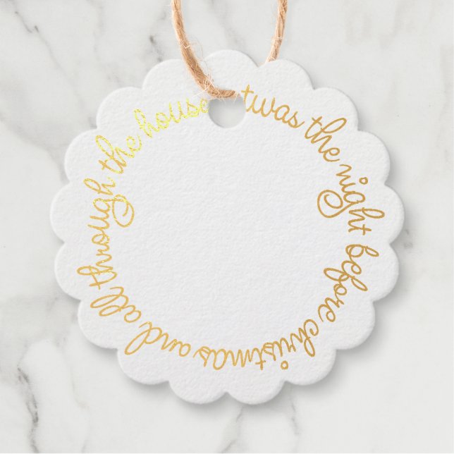 Es war die Nacht vor Weihnachten Geschenkanhänger (Vorderseite)