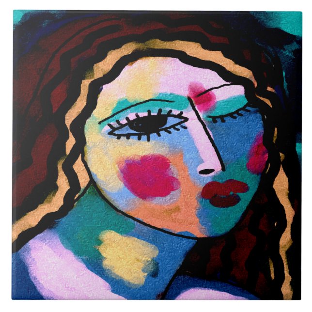 Es war ein Abstraktes digitales Bild vom langen Ta Fliese (Vorderseite)