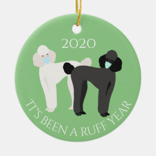 Es war ein Ruff Year Hund 2020 Poodle Keramik Ornament