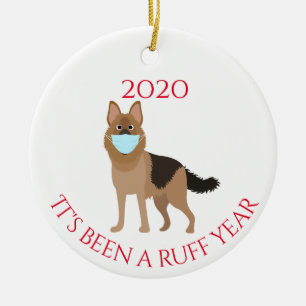 Es war ein Ruff Year Hund German Shepherd 2020 Keramik Ornament