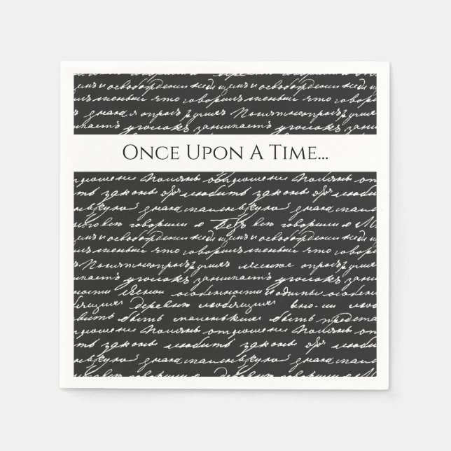 Es war einmal ein handgeschriebener Geschichten-Sc Serviette (Vorderseite)