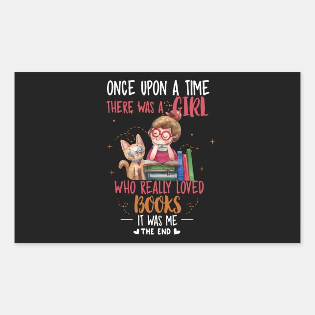 Es war einmal ein Mädchen, das wirklich Bücher mac Rechteckiger Aufkleber (Vorderseite)
