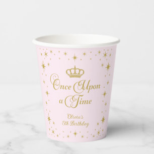 Es war einmal Goldene Prinzessinnen-Geburtstag Pappbecher