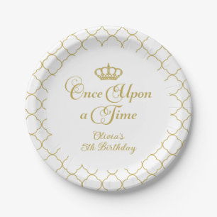Es war einmal Goldene Prinzessinnen-Geburtstag Pappteller