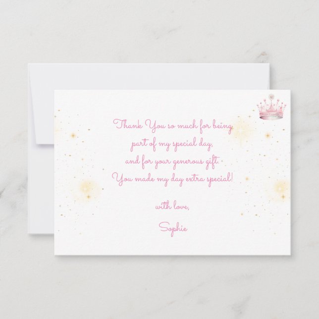 Es war einmal, Prinzessin Geburtstag Dankeskarte (Vorderseite)