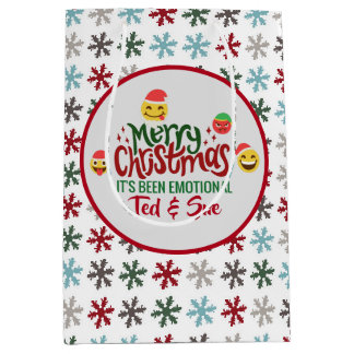 Es war emotional Weihnachten lustiges Emoji Mittlere Geschenktüte