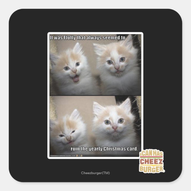 Es war Fluffy Quadratischer Aufkleber (Vorderseite)