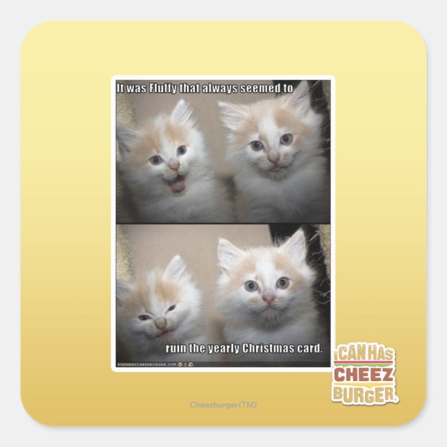 Es war Fluffy Quadratischer Aufkleber (Vorderseite)