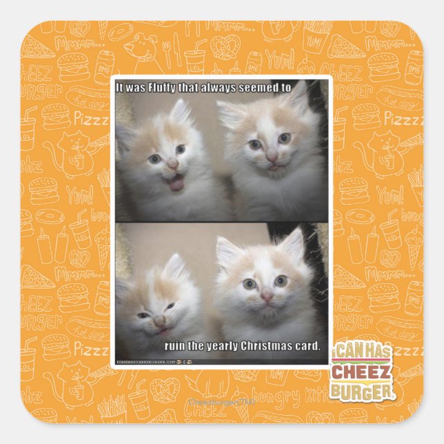 Es war Fluffy Quadratischer Aufkleber (Vorderseite)