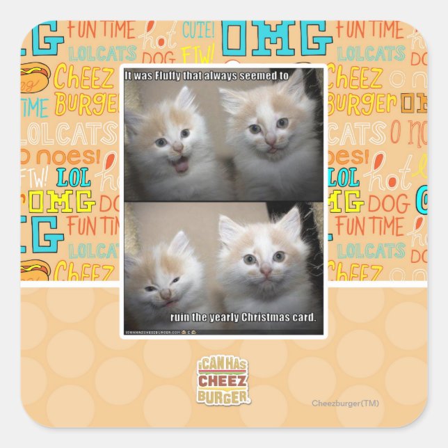 Es war Fluffy Quadratischer Aufkleber (Vorderseite)