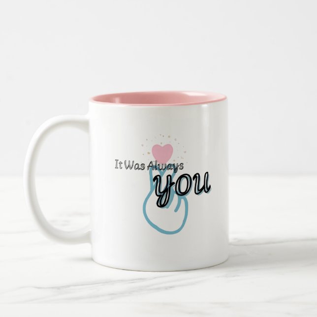 Es-war-immer-du-Kapuzenpullover Zweifarbige Tasse (Links)