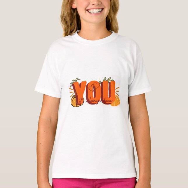 Es war immer du Retro-Kürbis Herbst  T-Shirt (Vorderseite)