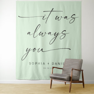 Es war immer du Zitat Hochzeit Hintergrund Banner Wandteppich