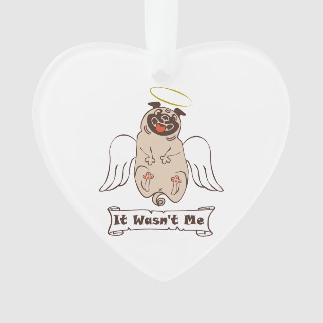 Es war kein lustiges Zitat von "Ich-Engel-Mops" Ornament (Vorderseite)