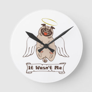 Es war kein lustiges Zitat von "Ich-Engel-Mops" Runde Wanduhr