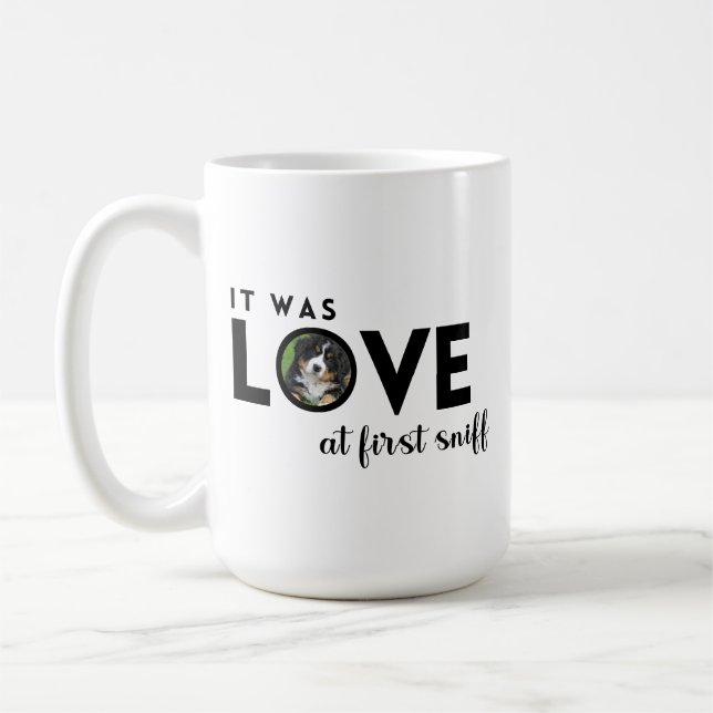 Es war LIEBE Custom Foto Dog Lover Kaffeetasse (Links)