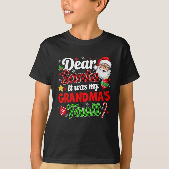 Es war mein Oma's Fault Funny Family Weihnachten T-Shirt (Vorderseite)