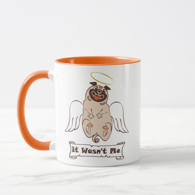 Es war nicht mein Engel Mops lustiges Zitat Kaffee Tasse (Links)
